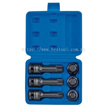 28881 - IMPACT SPLINE BIT SET, 1/2" SQ. DR. (6 PIECE)