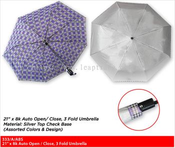 21" x 8K Auto Open/Close, 3 Fold Umbrella