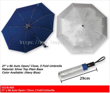 21" x 8K Auto Open/Close, 3 Fold Umbrella