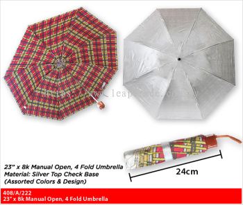 23" x 8k Manual Open, 4 Fold Umbrella