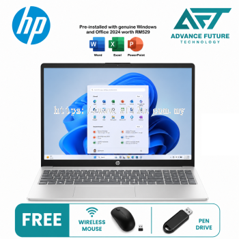 HP 15-fc0880AU 15.6" FHD Laptop Natural Silver ( AMD Ryzen 5 7530U, 8GB, 512GB SSD, ATI, W11, H&S 2024&M365 )