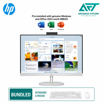 HP 24-cr0260d 23.8" FHD All-in-One Desktop PC Shell White ( Intel Core i3 1315U, 8GB, 512GB SSD, Intel, W11, H&S 2024&M365 )