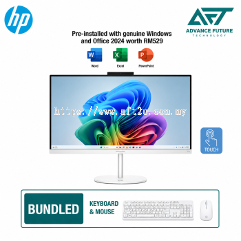 HP OmniStudio 27-cu0007d 27" FHD Touch All-in-One Desktop PC Cotton White ( Intel Core 5 210H, 16GB, 1TB SSD, Intel, W11, H&S 2024&M365 )