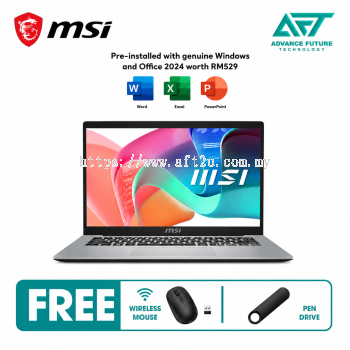 MSI Modern 14 F13MG-881MY 14'' FHD Laptop Urban Silver ( Intel Core i5 1334U ,16GB, 512GB SSD, Intel, W11, H&S 2024&M365 )