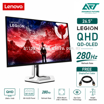 Lenovo Legion Pro 27Q-10 226.5'' QHD QD-OLED 280Hz Gaming Monitor ( 2x HDMI, DP, 3x USB-A, USB-B, 3 Years Warranty )