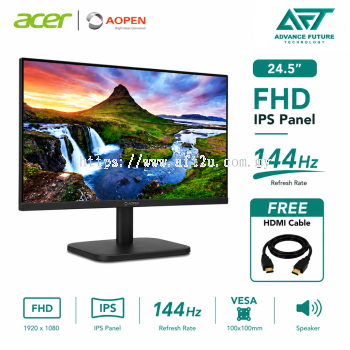 Acer AOPEN 25CL1QP6 24.5" FHD IPS 144Hz Flat Monitor ( Speaker, HDMI, VGA, 3 Years Warranty )