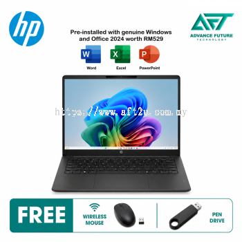 HP OmniBook 3 14-hy0059AU 14'' 2K Laptop Mica Silver ( AMD Ryzen 5 40, 8GB, 512GB SSD, ATI, W11, H&S 2024&M365 )