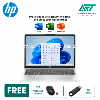 HP 14-em0302AU 14" FHD Laptop Natural Silver ( AMD Ryzen 7 7730U, 16GB, 512GB SSD, ATI, W11, H&S 2024&M365 )