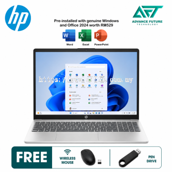 HP 15-fc0957AU 15.6" FHD Laptop Natural Silver ( AMD Ryzen 7 7730U, 16GB, 512GB SSD, ATI, W11, H&S 2024&M365 )