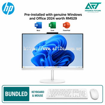HP OmniStudio Next Gen AI 24-cw0001d 23.8" FHD All-in-One Desktop PC Cotton White ( AMD Ryzen AI 7 445, 16GB, 1TB SSD, ATI, W11, H&S 2024&M365 )