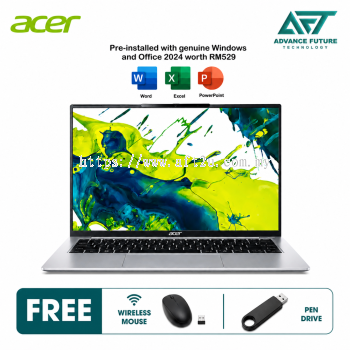 Acer Aspire Lite 14 AL14-53M-56UN 14" WUXGA Laptop Silver ( Intel Core 5 120U, 8GB, 512GB SSD, Intel, W11, H&S 2024&M365 )