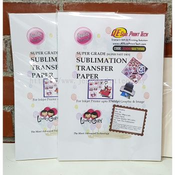 Sublimation Paper - Super Grade - Japan -A4/A3 [90% Transfer] (Quick Dry) - Sublimation Transfer Paper