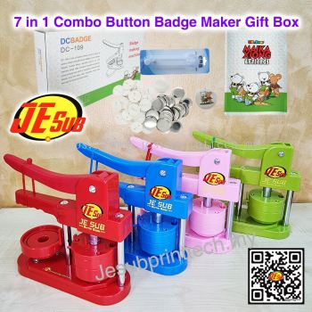 Button Badge Machine with 58mm Mould + 100 sets of Material + DIY Circle Cutter + Magic Book + Gift Box- JE SUB