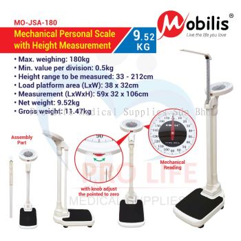 Mobilis Mechanical Personal Scale with Height Measurement (MO-JSA-180)