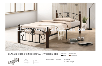 Classic (203) 3' Single Metal + Wooden Bed