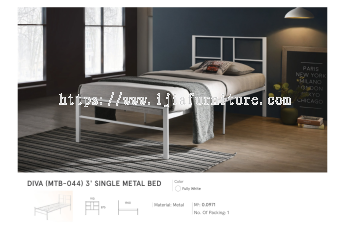 Diva (MTB-044) 3' Single Metal Bed