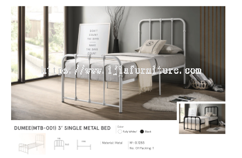 Dumee (MTB-001) 3' Single Metal Bed