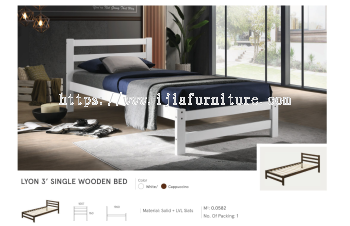 Lyon 3' Single Wooden Bed