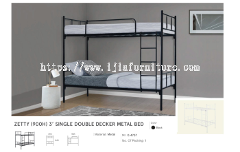 Zetty (900H) 3' Single Double Decker Metal Bed