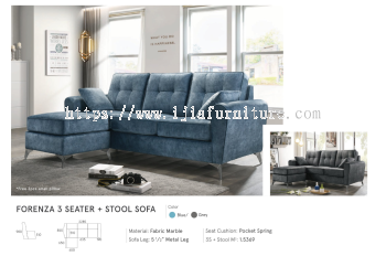 Forenza 3 Seater + Stool Sofa