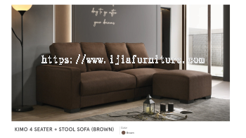 Kimo 4 Seater + Stool Sofa (Brown)