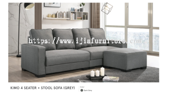 Kimo 4 Seater + Stool Sofa (Grey)