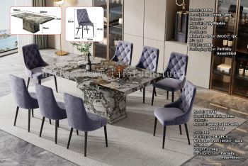 Fully Marble Dining Table - SS025 | Dining Chair - DCF19