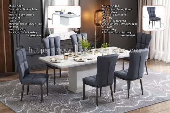 Fully Marble Dining Table S022 | Dining Chair DC409