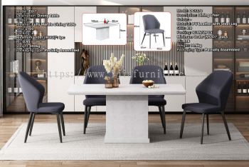 Fully Marble Dining Table - E017 | Dining Chair DC1370