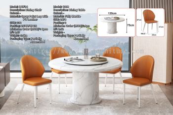 Fully Marble Dining Table - C018 | Dining Chair DCF34