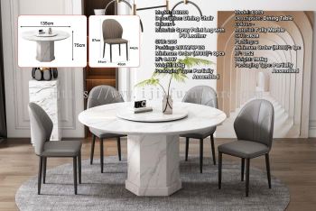 Fully Marble Dining Table - C013 | Dining Chair DC203