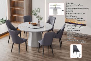 Fully Marble Dining Table - B015 | Dining Chair DC0188