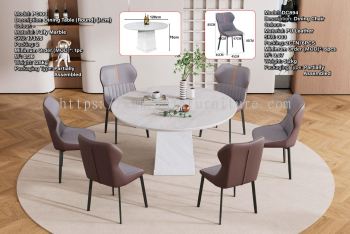 Fully Marble Dining Table - PC100 | Dining Chair DC894