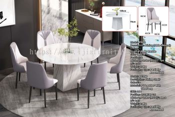 Fully Marble Dining Table (Round) - PR02 | Dining Chair - DC256