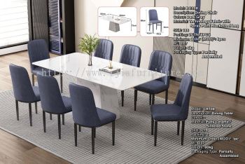 Fully Ceramic/Sintered Stone Dining Table - CRT08 | Dining Chair - DC208