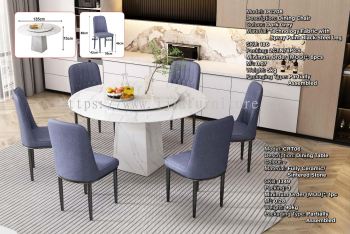 Fully Ceramic/Sintered Stone Dining Table - CRT06 | Dining Chair - DC208