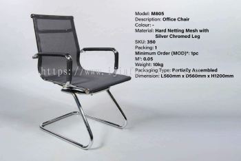 Hard Netting Mesh with Silver Chromed Leg Office Chair - M805