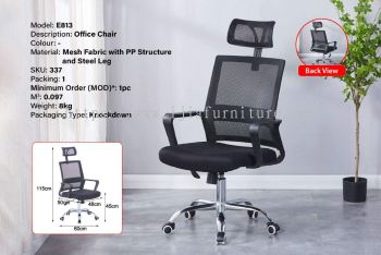 Mesh Fabric with PP Structure & Steel Leg Office Chair - E813