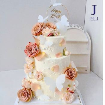 3 Tiers | Her Series | Floral Graden | Birthday Cake