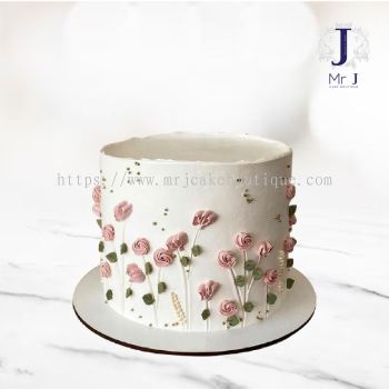 Elegant Floral Cake | For Elderly | Birthday Cake