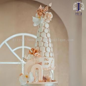 Macaron Tower | White Floral Fantasy | Dessert Set