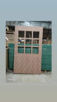 Plywood Door with Glass and Router Line