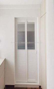 MYD-HALF CHANGHONG GLASS + HALF LOUVERS-WHITE FRAME