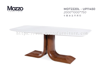 Mozzo MDT2220L-UP11450 Stylish White Marble Stone Dining Table 