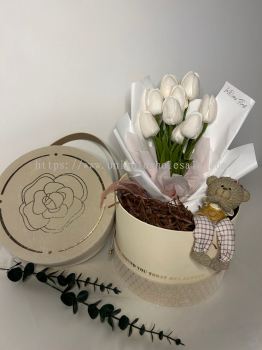 Camellia Portable Round Gift Box (BIG) [Empty Box] valentine's day gift box anniversary gift box flower box 