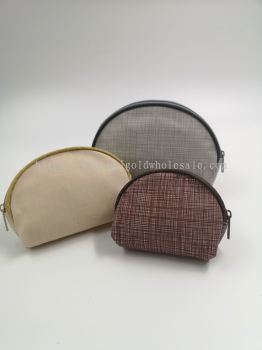 UNIGOLD 3 IN 1 PURSE (S,M,B=1SET) Half Round Pouch ZIP BAG Beg Zip Tiga Dalam Satu Bag Zip Barang Kemas