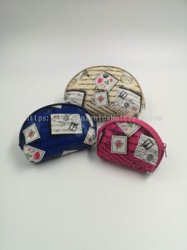 UNIGOLD 3 IN 1 PURSE (S,M,B=1SET) Half Round Pouch ZIP BAG Beg Zip Tiga Dalam Satu Bag Zip Barang Kemas