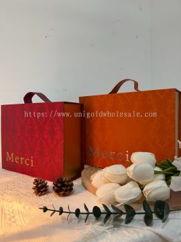 UNIGOLD Merci Gucci Pattern Rectangular Gift Box (Red & Orange) Kotak Hadiah Birthday Box Party Supplies Gift Giving