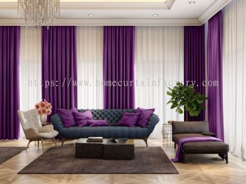 G9 Purple 80%SunBlock Curtain French Pleat and Eyelet Design