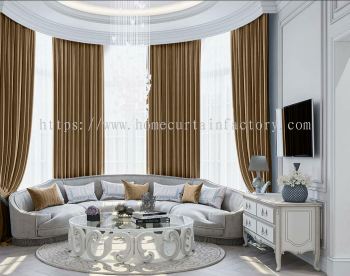 Y5 Copper 95%Blackout UV Curtain  French Pleat and Eyelet Design